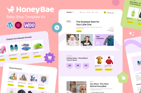 HoneyBae – Baby Shop Elementor Pro Template Kit