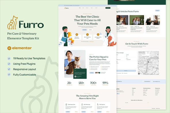 Furro Pet Care Elementor Template